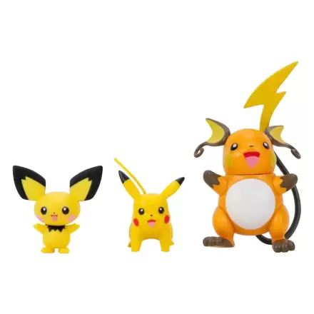 Pokémon Select akčné figúrky 3-as csomag Evolution Pichu, Pikachu, Raichu termékfotója