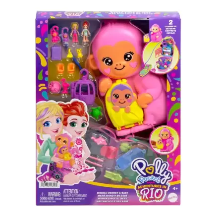 Polly Pocket Mama monkey and baby bag playset termékfotója