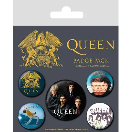 Queen Pin-Back gombičiek 5-ös csomag, klasszikus termékfotója