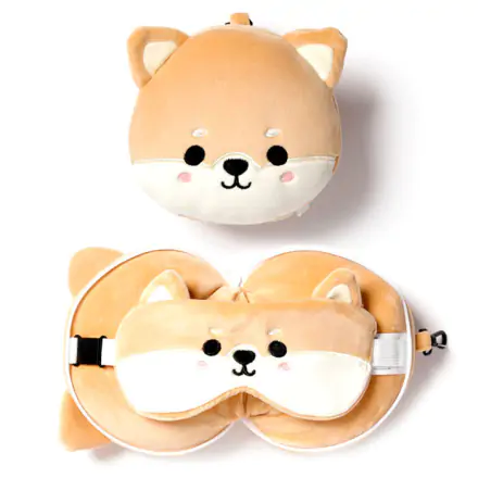 Relaxeazzz Adoramals Shiba Inu pes cestovný vankúš a maska na oči produktová fotografia