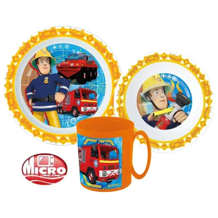 Fireman Sam Rescue Mission jedálenská súprava, súprava z mikroplastu s 350 ml hrnčekom produktová fotografia