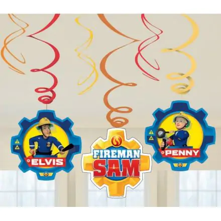 Fireman Sam sada 6 ozdôb so stuhou produktová fotografia