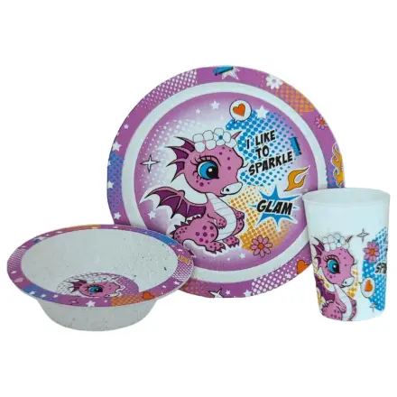 Dragon Glam Dinnerware Set, Mikro plastová sada v krabici produktová fotografia