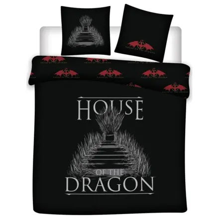 House of the Dragon Čierny mikrovláknový dvojitý poťah na perinu produktová fotografia