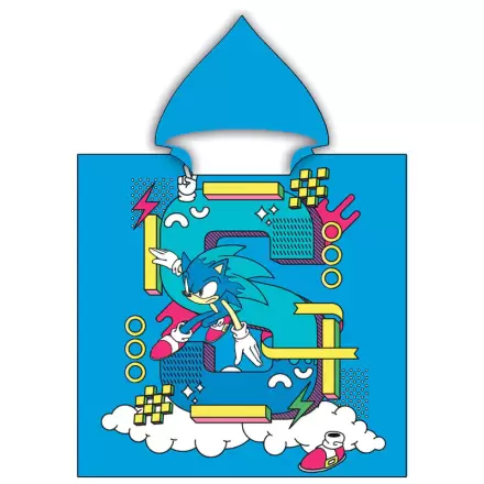 Sonic The Hedgehog mikrovláknové pončo uterák produktová fotografia