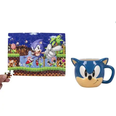 Sonic the Hedgehog Hrnček a puzzle Sonic 60 kusov termékfotója