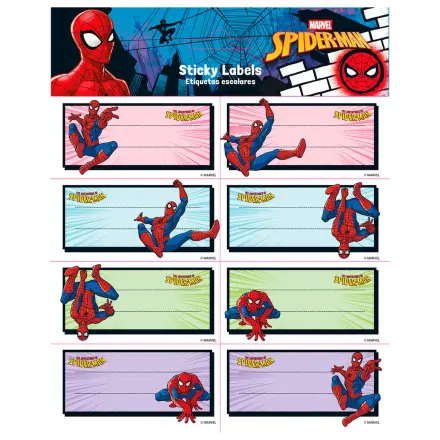Marvel Spiderman samolepiace etikety produktová fotografia