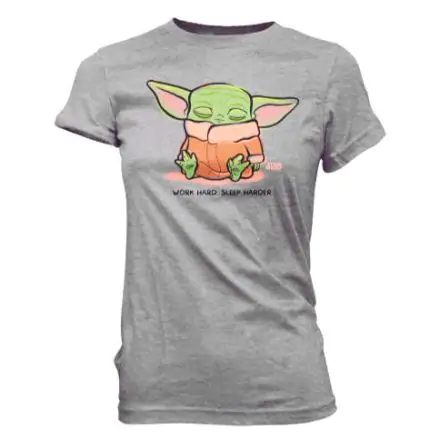 Star Wars Mandalorian Cute Yoda The Child Sleeping sivé dámske tričko produktová fotografia
