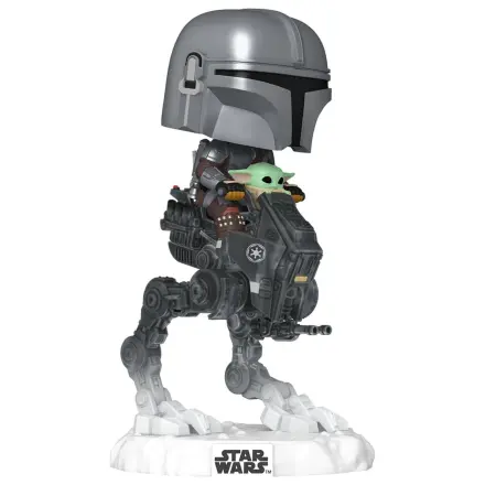 Star Wars: The Mandalorian and Grogu Funko POP! Rides Deluxe Vinylová Bobblehead Figúrka The Mandalorian with Grogu in Imperial Remnant AT-RT produktová fotografia