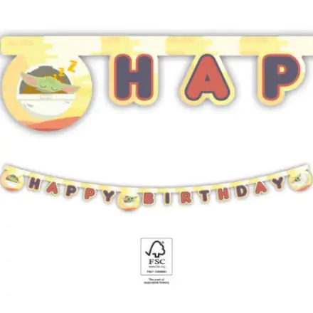 Star Wars The Mandalorian Happy Birthday Banner FSC 2 m produktová fotografia