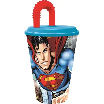 Superman pohár so slamkou, plastový 430 ml produktová fotografia