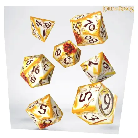 The Lord of the Rings Full Art Dice Set of 7 Ring-bearers (Whitefire Radiance) produktová fotografia
