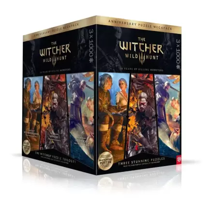 The Witcher 3 Puzzle Triology Wild Hunt 10 Years of Killing Monsters (3 x 1000 kusov) produktová fotografia