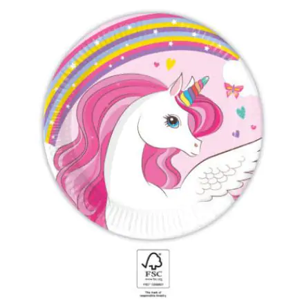 Unicorn Rainbow Colors, Unicorn papierové taniere 8 ks 20 cm FSC produktová fotografia