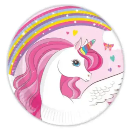 Unicorn Rainbow Colors, Unicorn papierové taniere 8 ks 20 cm FSC produktová fotografia