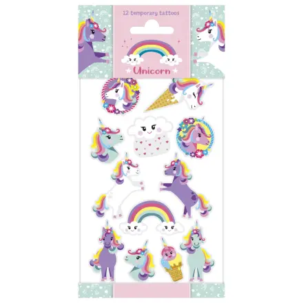 Unicorn Rainbow Tattoo 12-dielny produktová fotografia