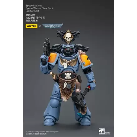 Warhammer 40k figúrka 1/18 Space Marines Space Wolves Claw Pack Brother Olaf 12 cm termékfotója