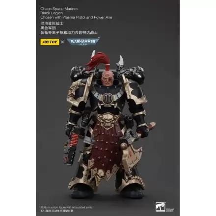 Warhammer 40k Akčná Figúrka Chaos Space Marines Black Legion Chosen s plazmovou pištoľou a silovou sekerou 20 cm termékfotója