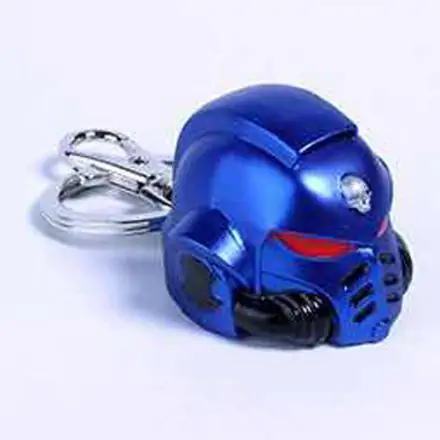 Warhammer 40K Metal Keychain Space Marine Primaris Helmet Ultramarine termékfotója