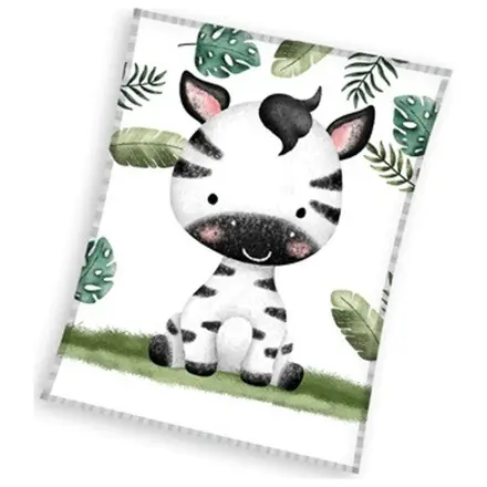 Zebra Leafy flísová prikrývka produktová fotografia